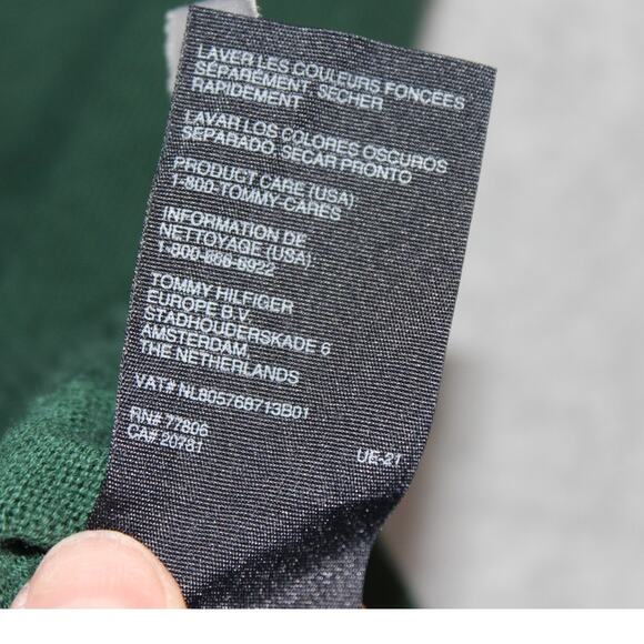 Tommy Hilfiger Sweater Mens Medium Green Argyle Long Sleeve V Neck Pullover - Picture 7 of 8